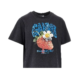 Cotton T-shirt with 'Strawberry' print