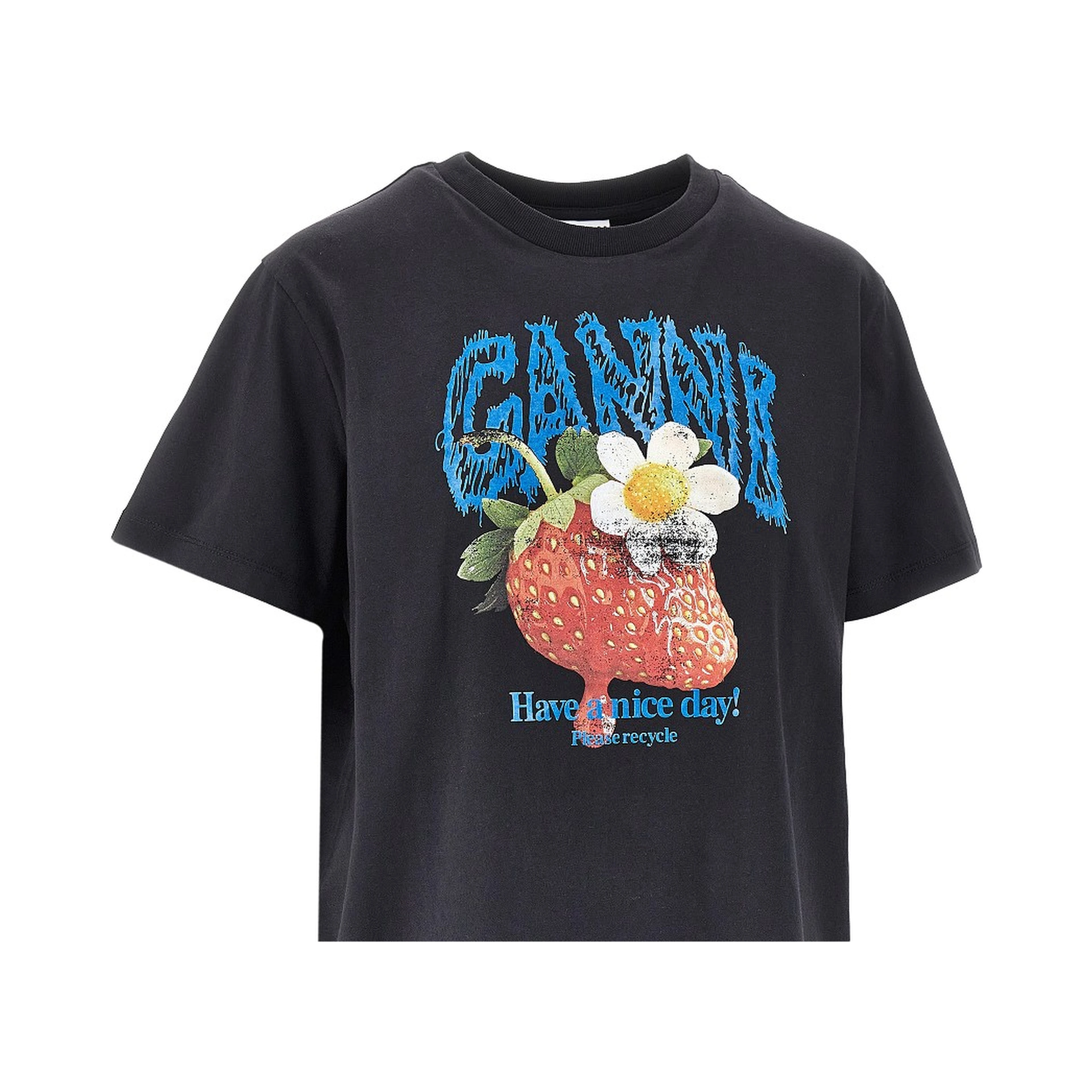 Cotton T-shirt with 'Strawberry' print