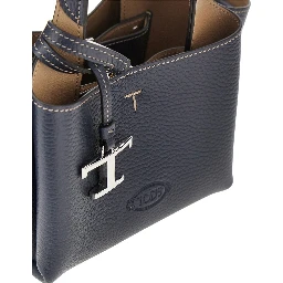 Grained leather mini shopping bag