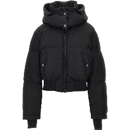 Hooded short down jacket
