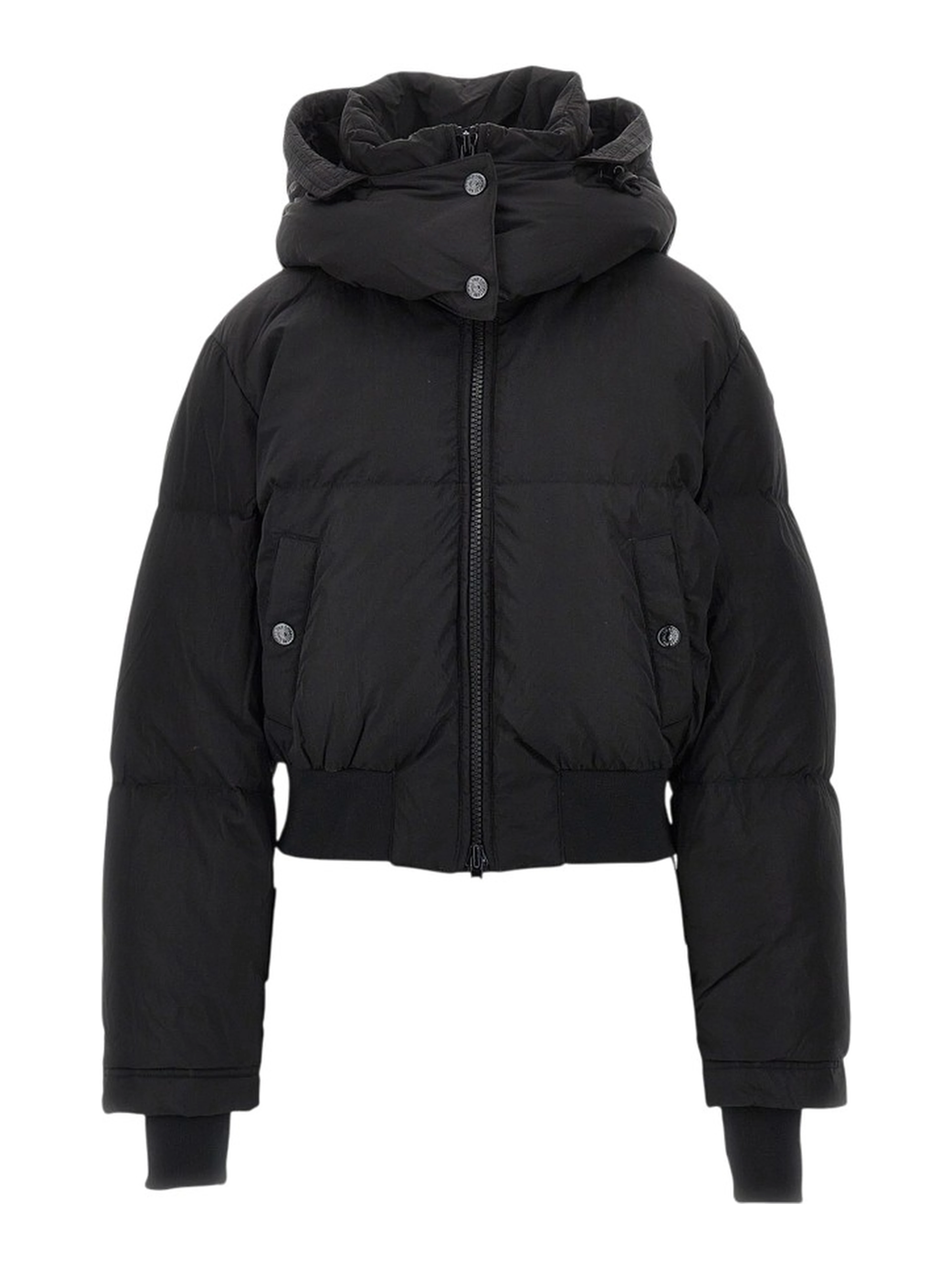 Hooded short down jacket