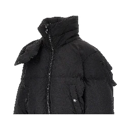 Hooded short down jacket
