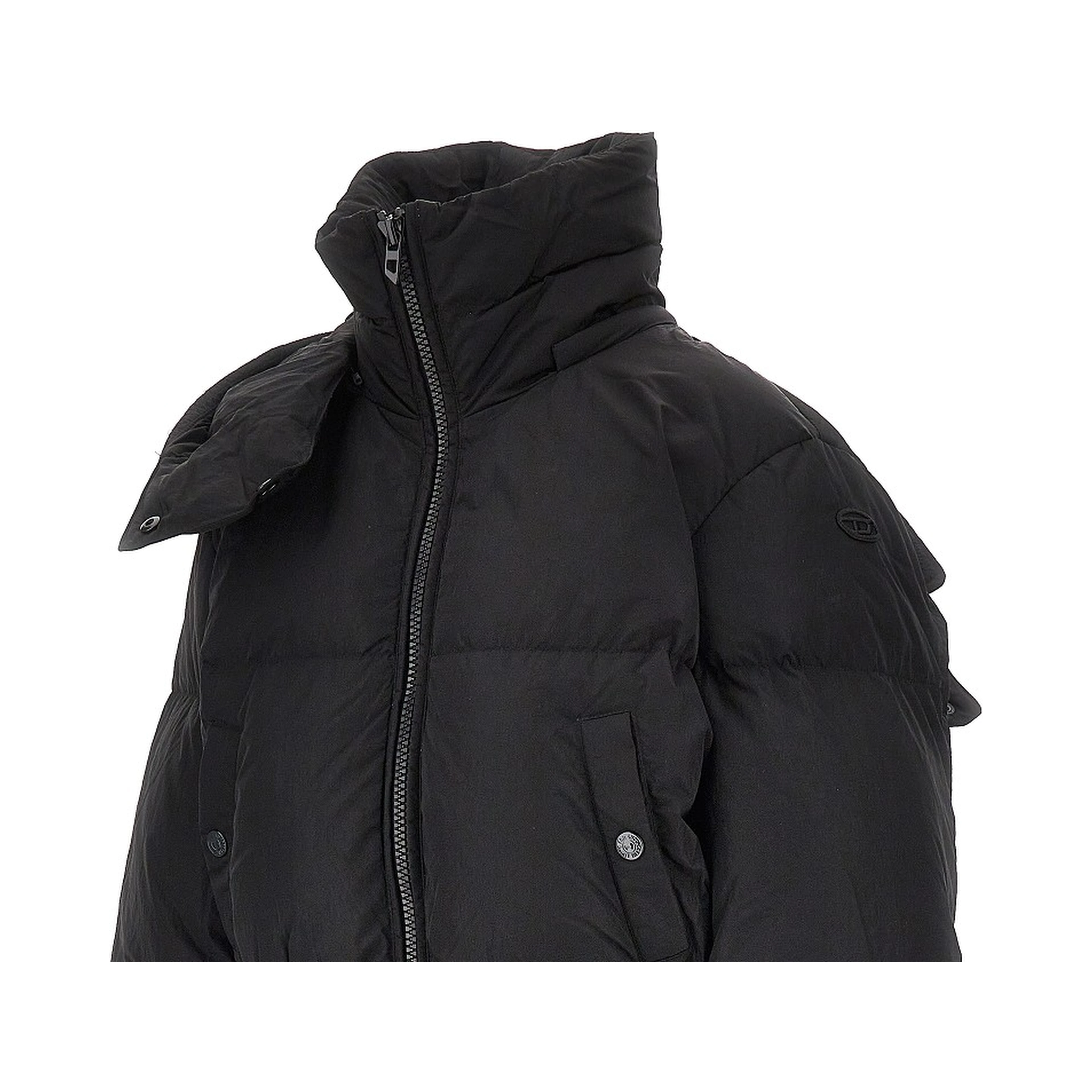 Hooded short down jacket