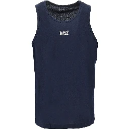 Cotton tank top with logo print