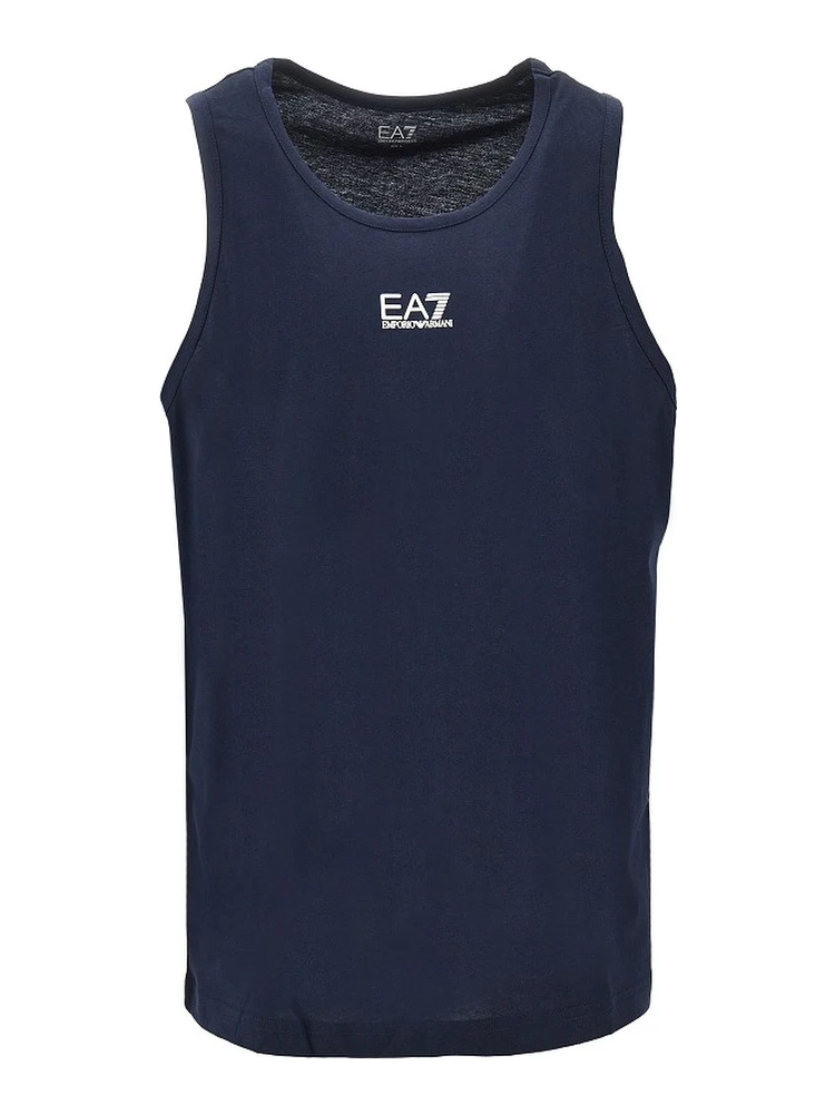 Cotton tank top with logo print