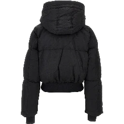 Hooded short down jacket