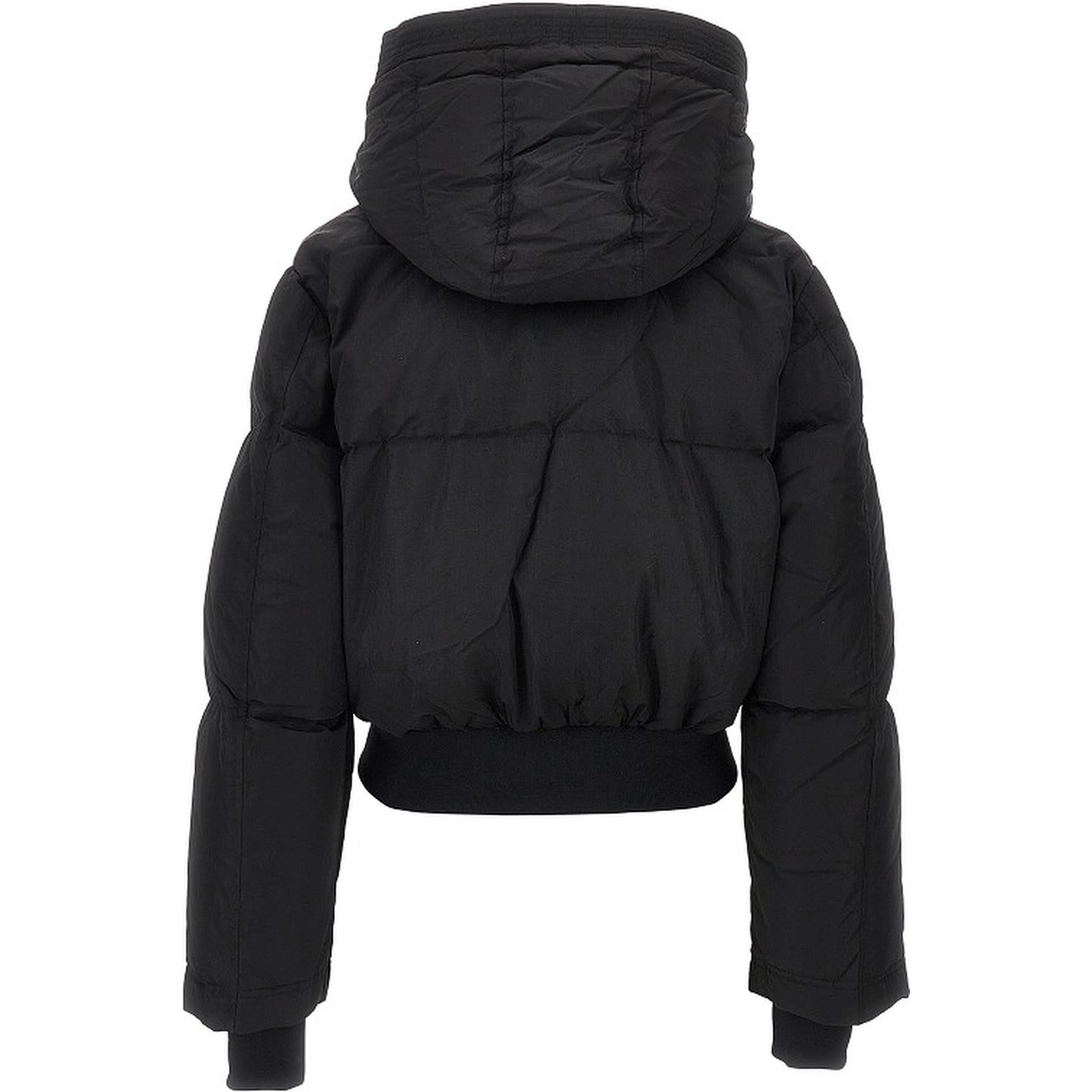 Hooded short down jacket
