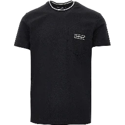 T-shirt with pocket and logo patch