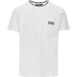 T-shirt with pocket and logo patch