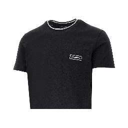 T-shirt with pocket and logo patch