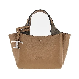 Grained leather mini shopping bag