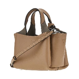 Grained leather mini shopping bag