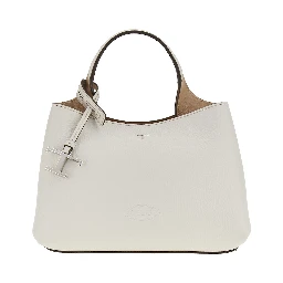 Grained leather micro shopping bag