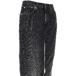 Denim midi skirt with front zip