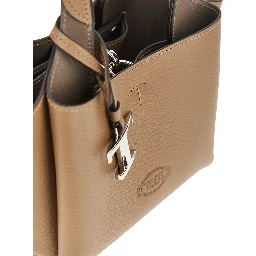 Grained leather mini shopping bag