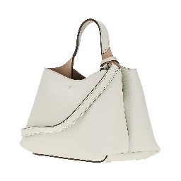 Grained leather micro shopping bag