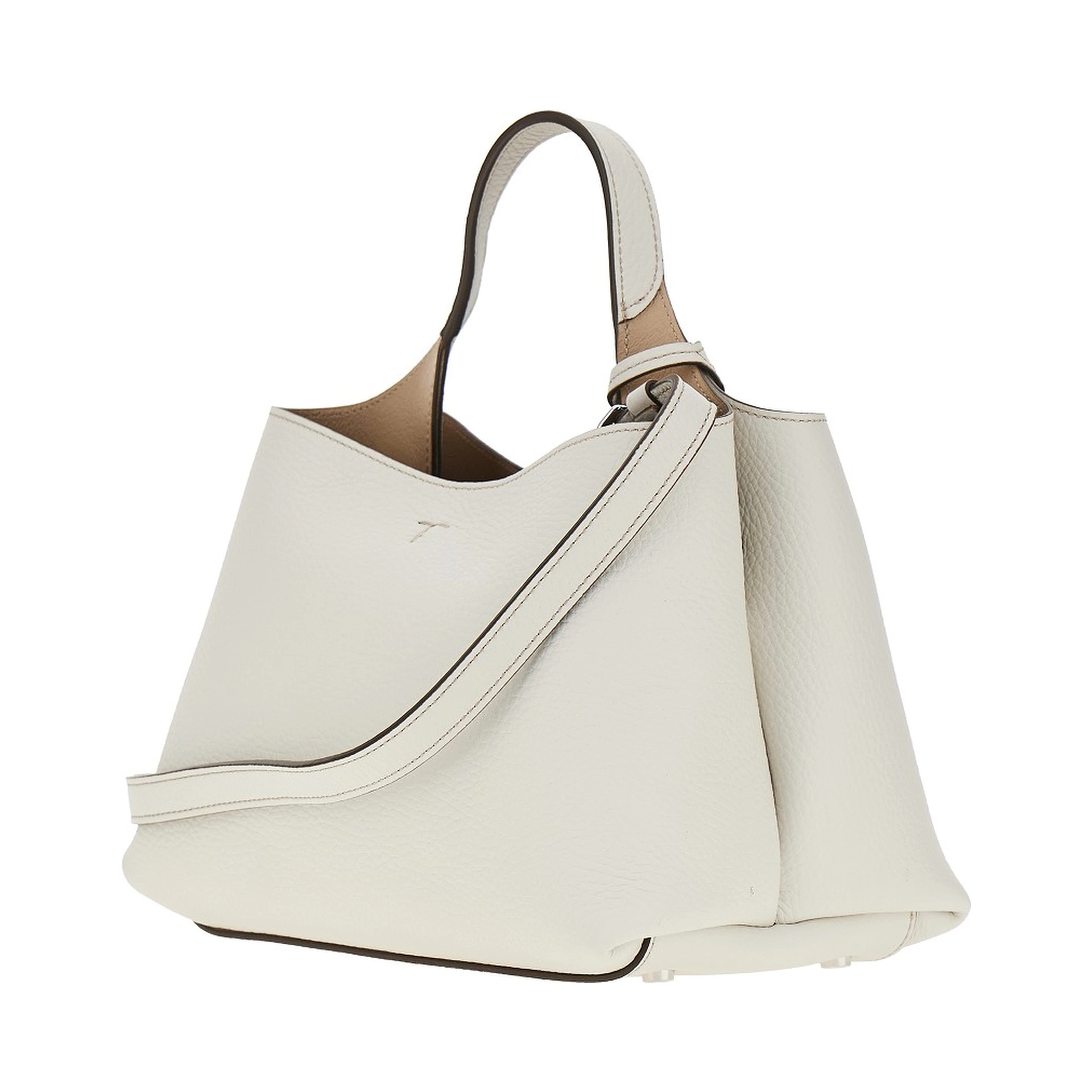 Grained leather micro shopping bag