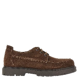 Suede leather lace-up shoes