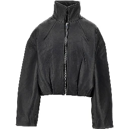 Leather Boxy jacket