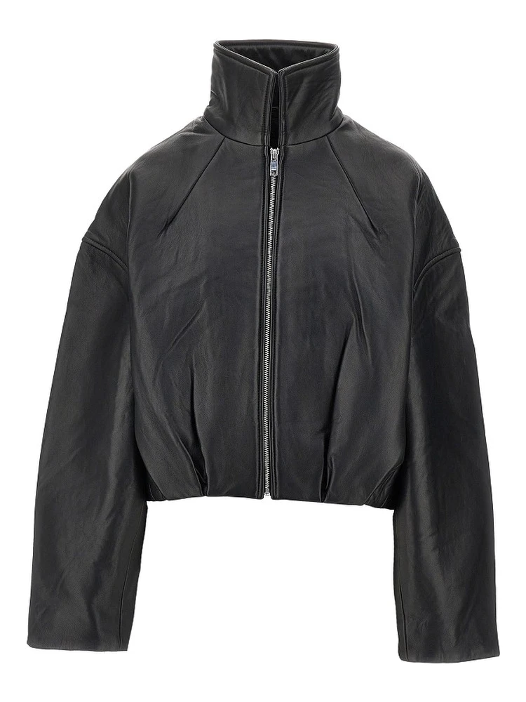 Leather Boxy jacket