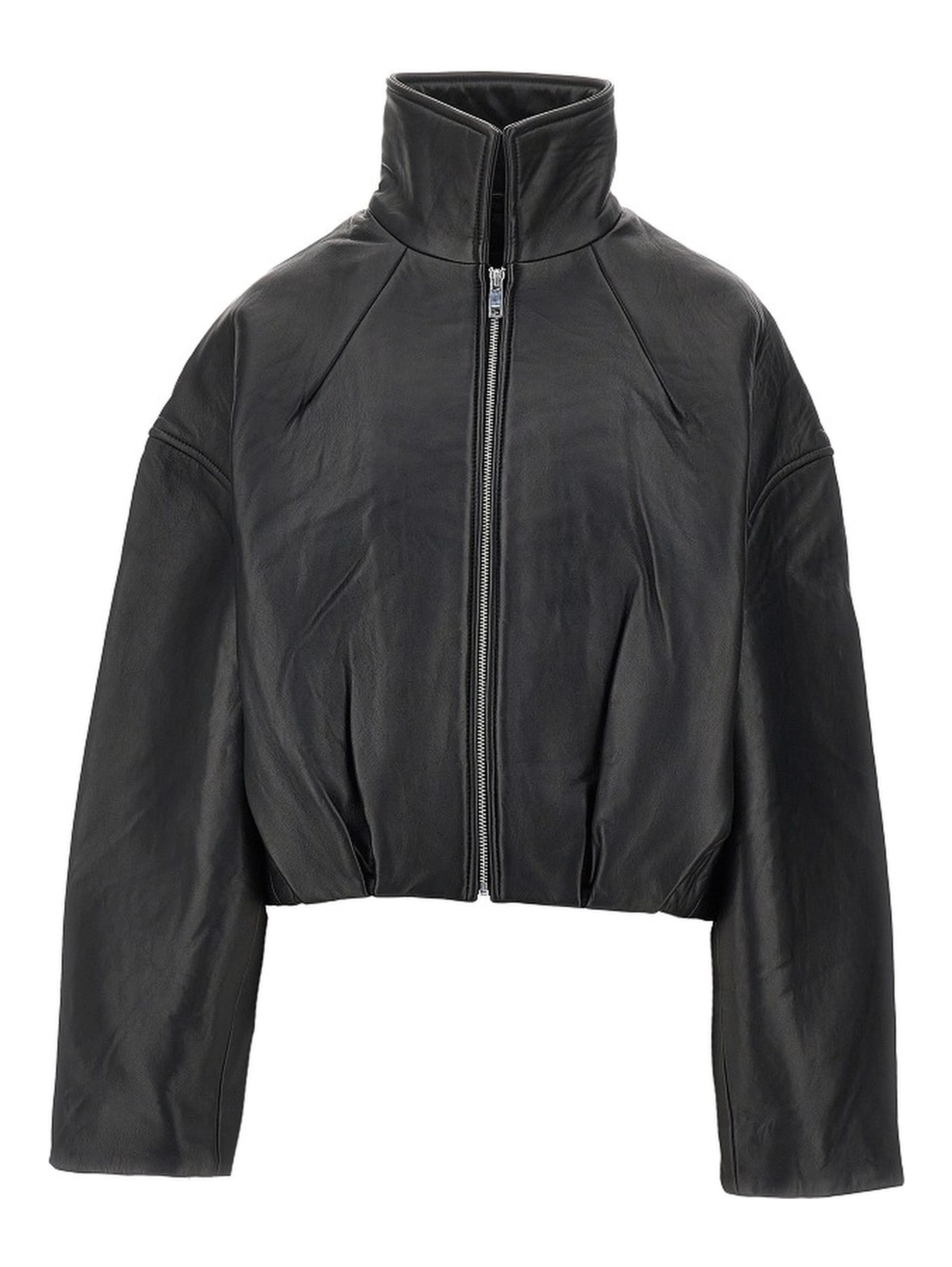 Leather Boxy jacket