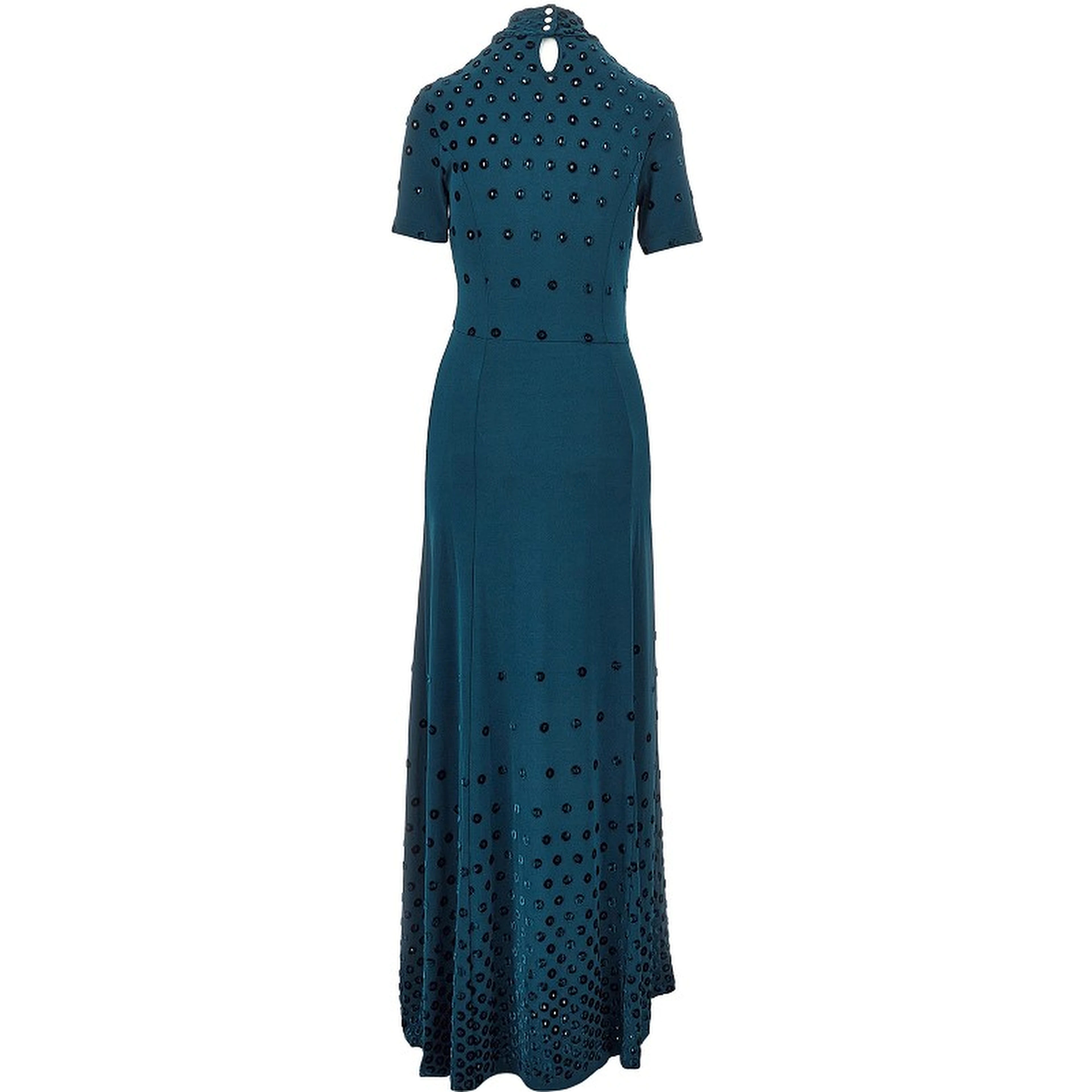 Jersey long dress with flocked holes