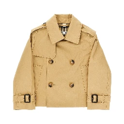 Cotton twill short trench coat