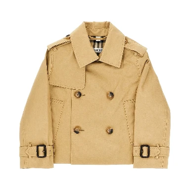 Cotton twill short trench coat