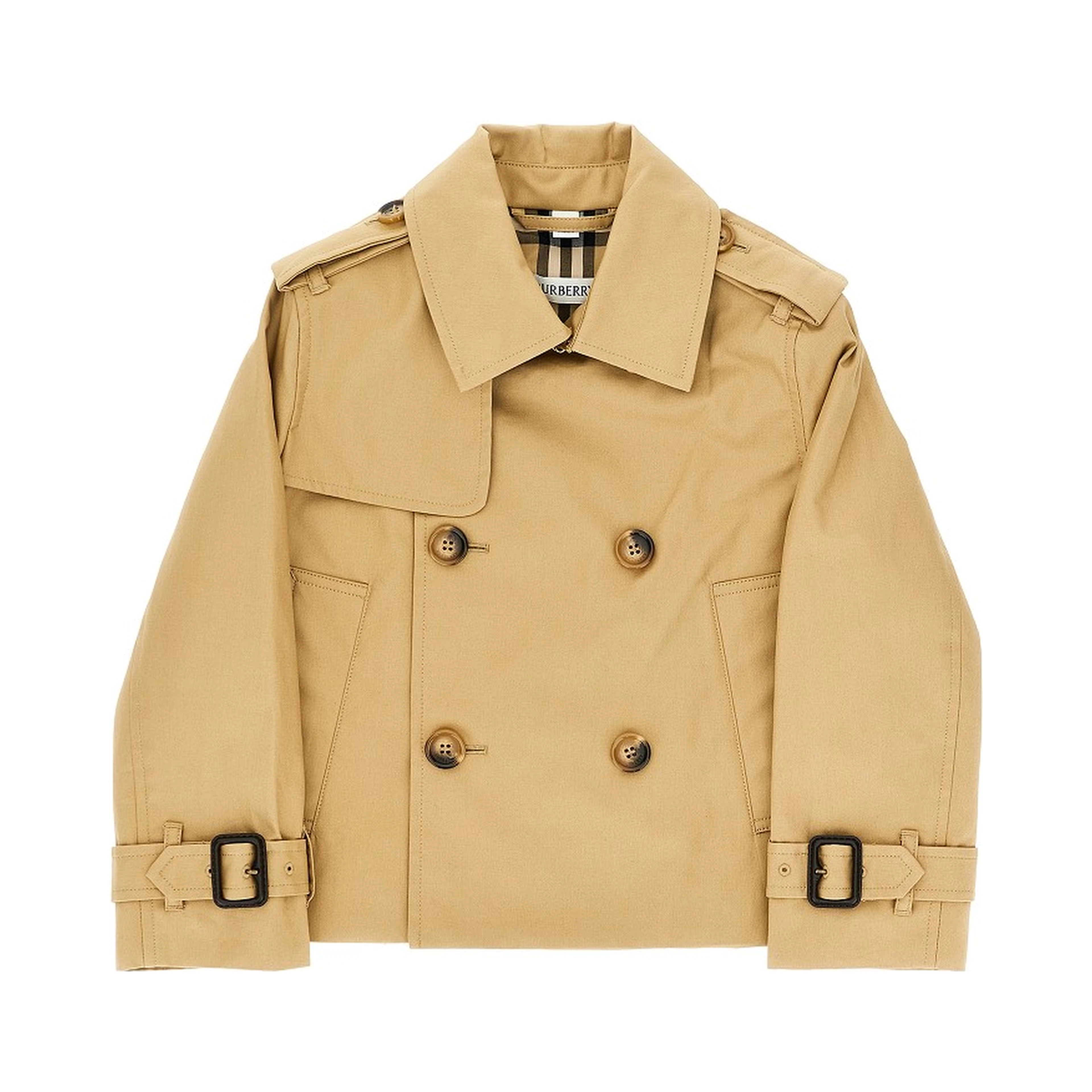 Cotton twill short trench coat
