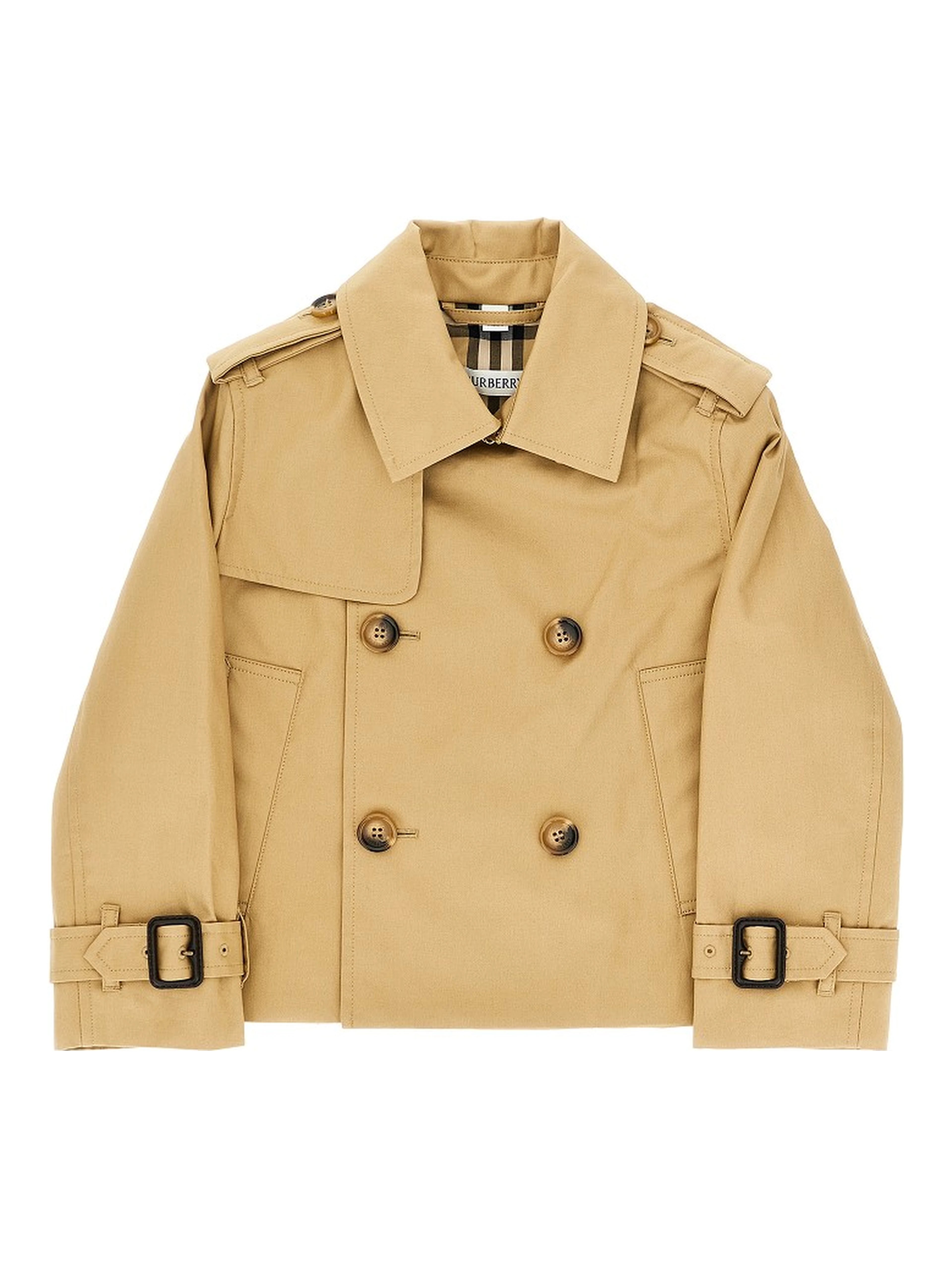 Cotton twill short trench coat