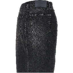 Denim midi skirt with front zip