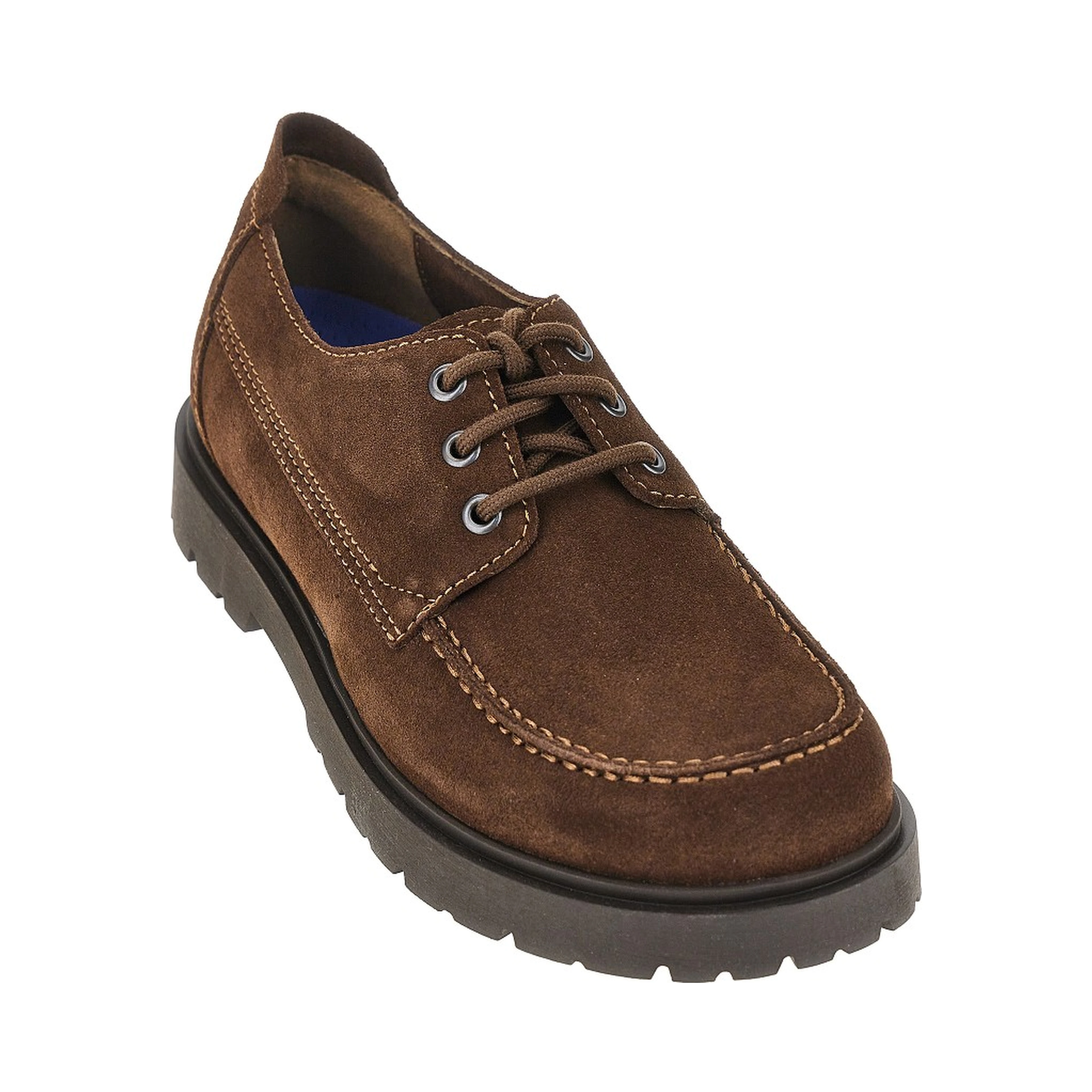 Suede leather lace-up shoes