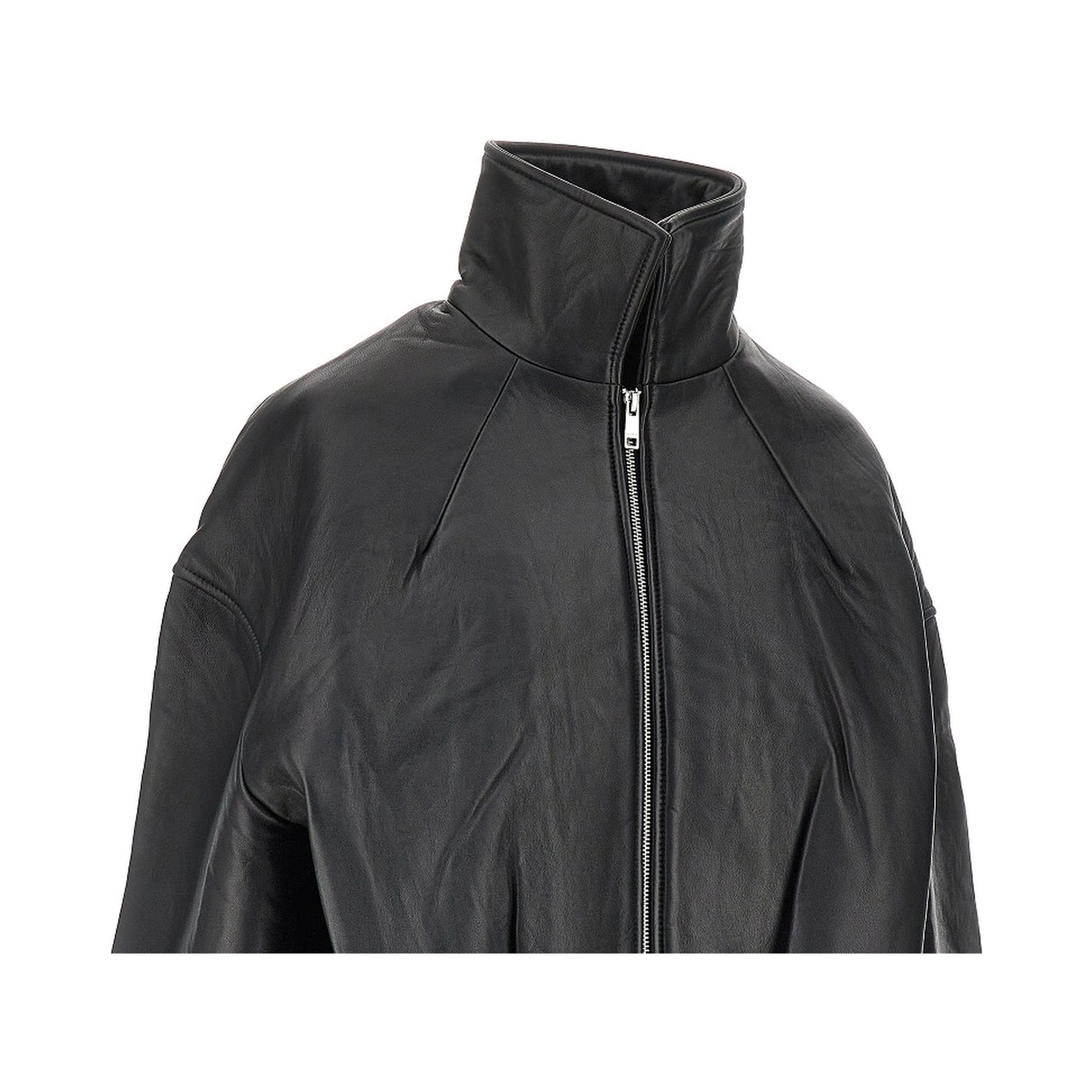 Leather Boxy jacket