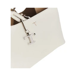 Grained leather micro shopping bag