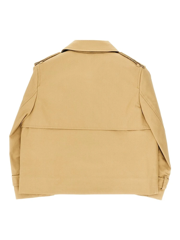 Cotton twill short trench coat alternative