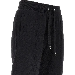 French terry pants with logo plate
