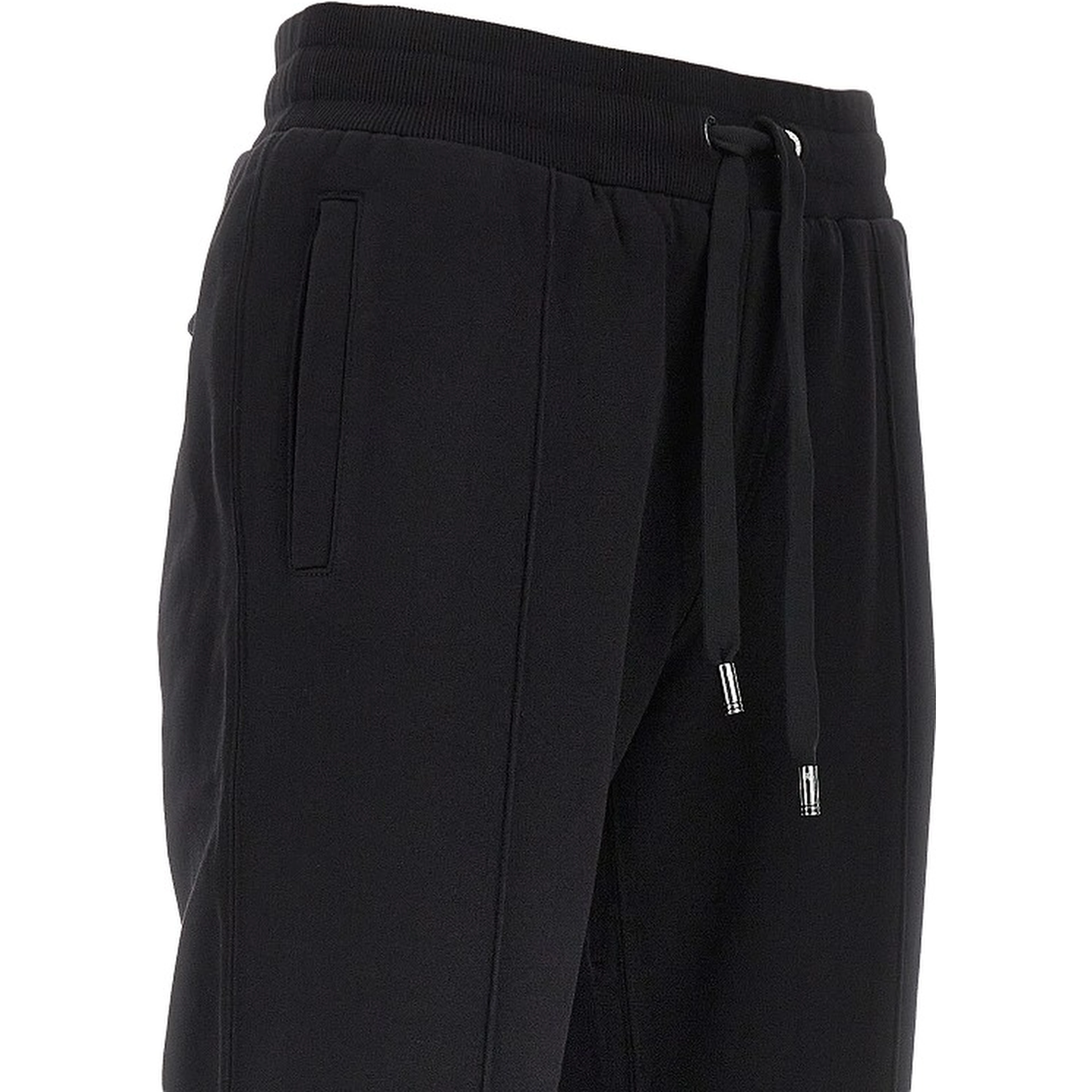 French terry pants with logo plate