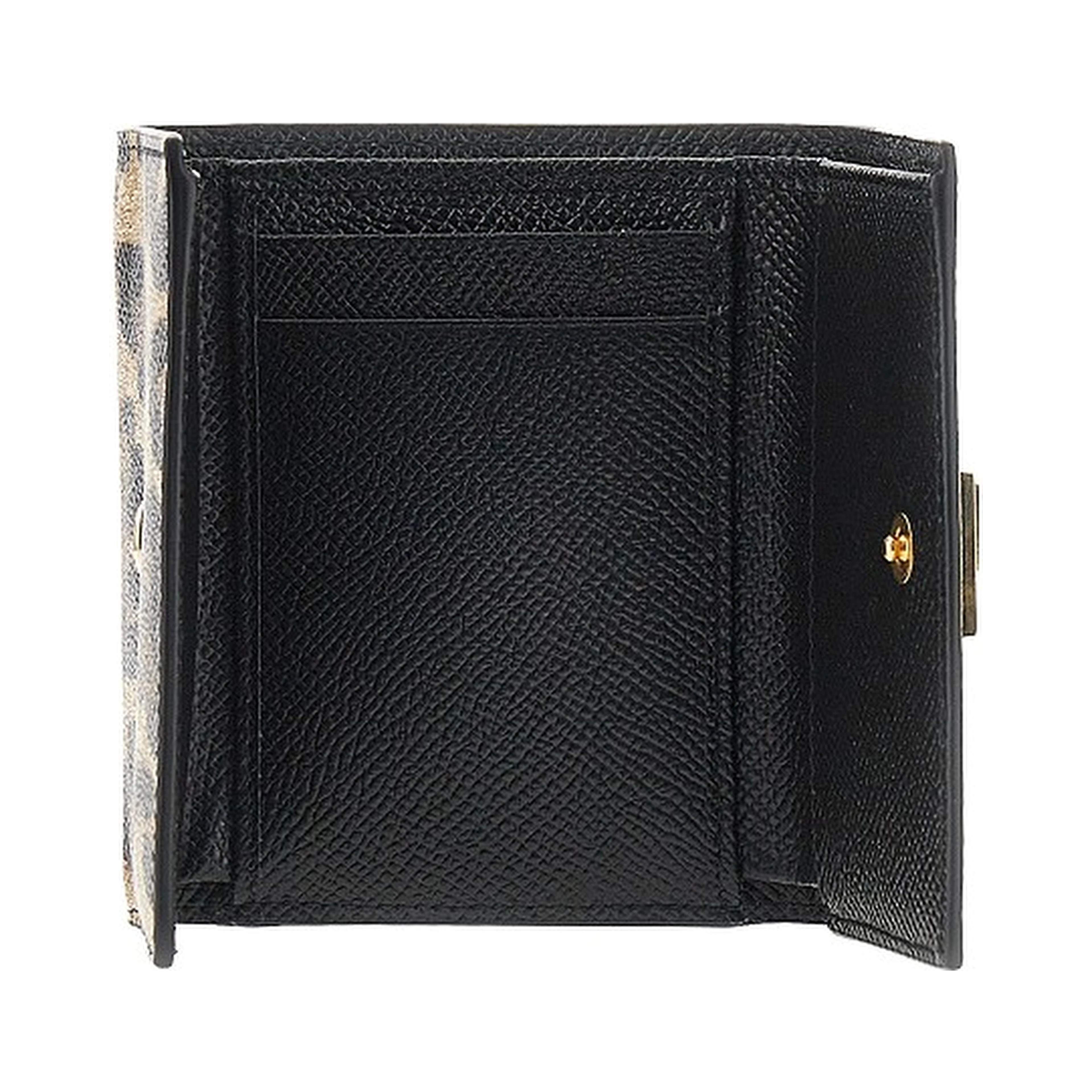 Leopard-print leather french flap wallet