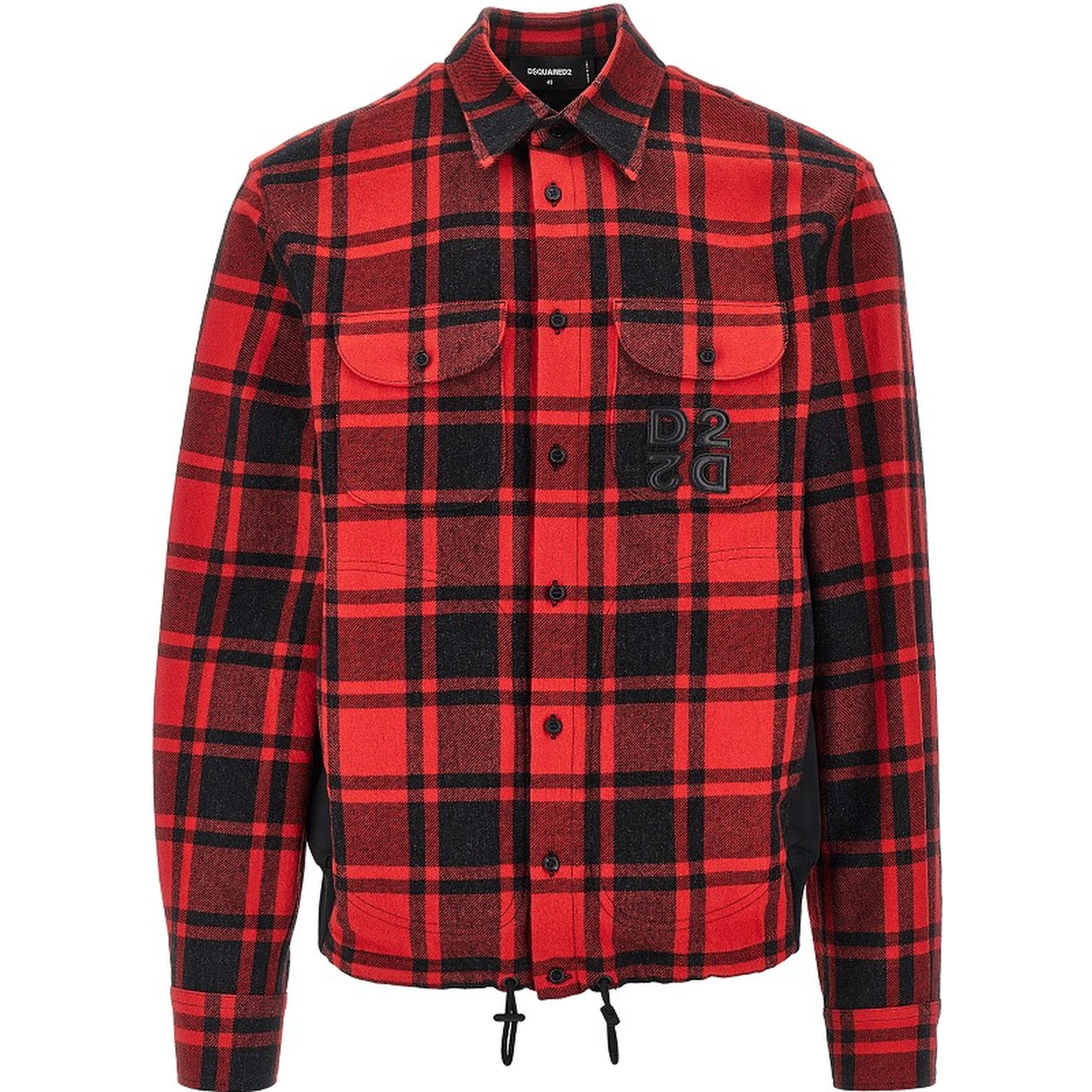 Nylon and flannel hybrid overshirt