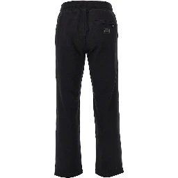 French terry pants with logo plate