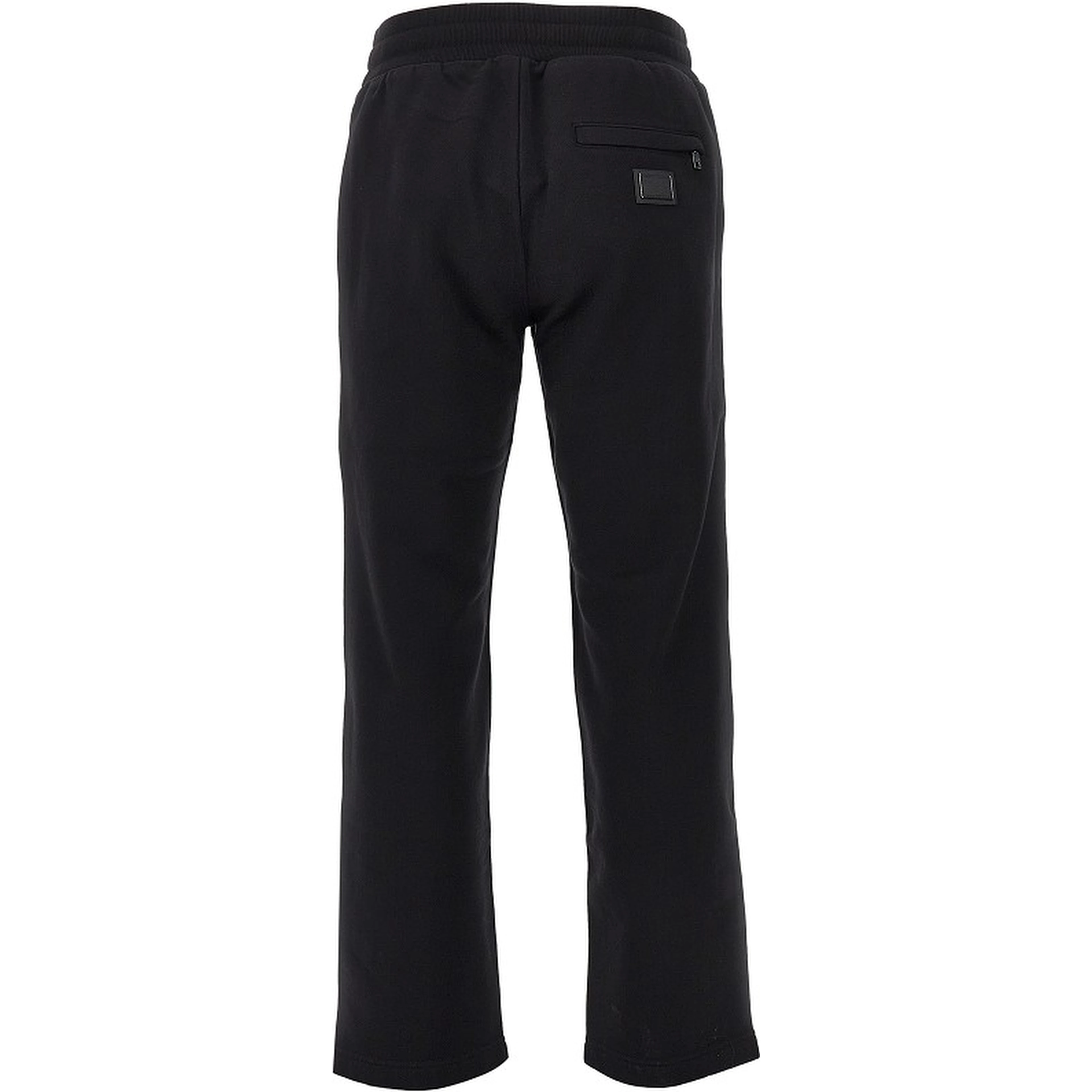 French terry pants with logo plate
