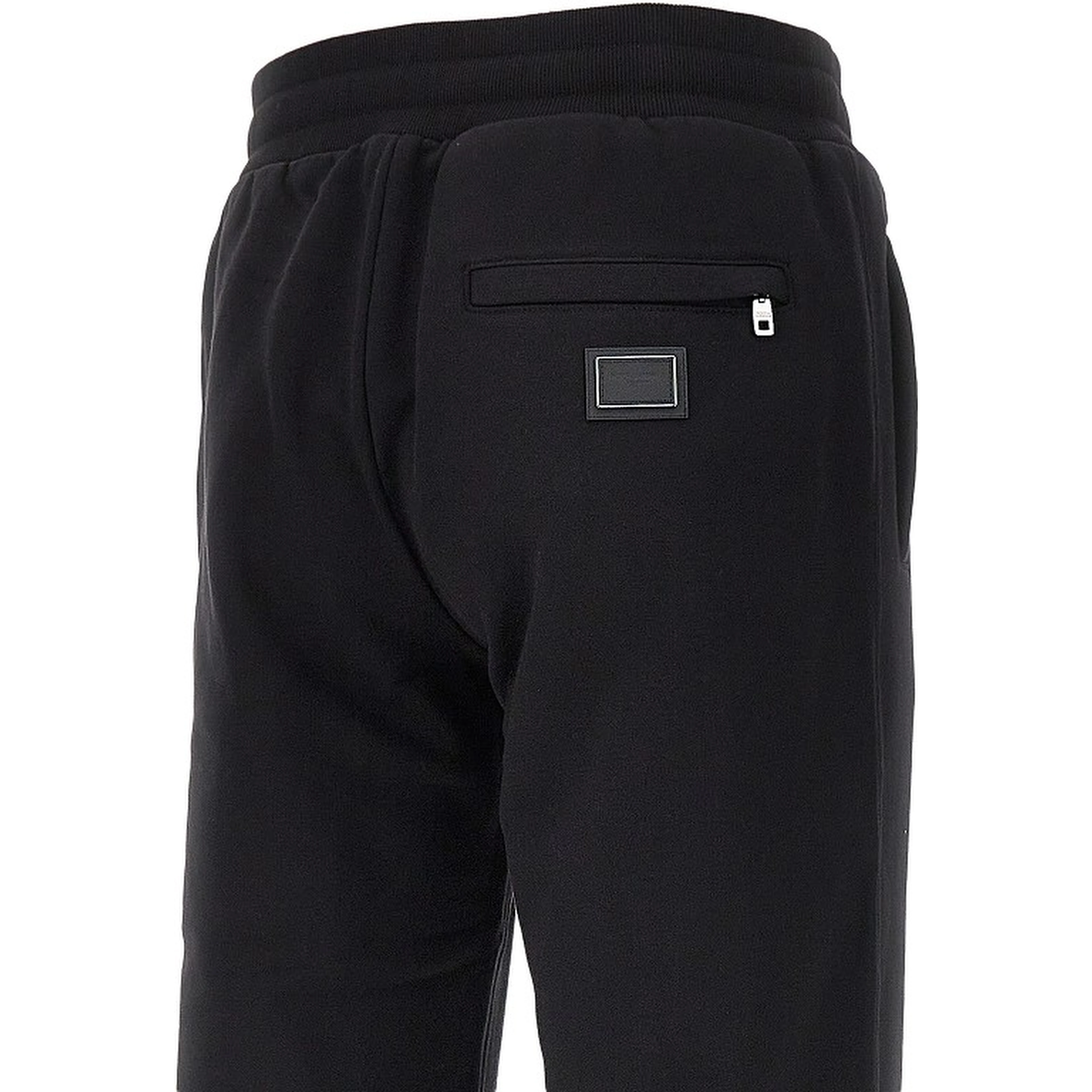 French terry pants with logo plate