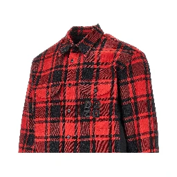 Nylon and flannel hybrid overshirt