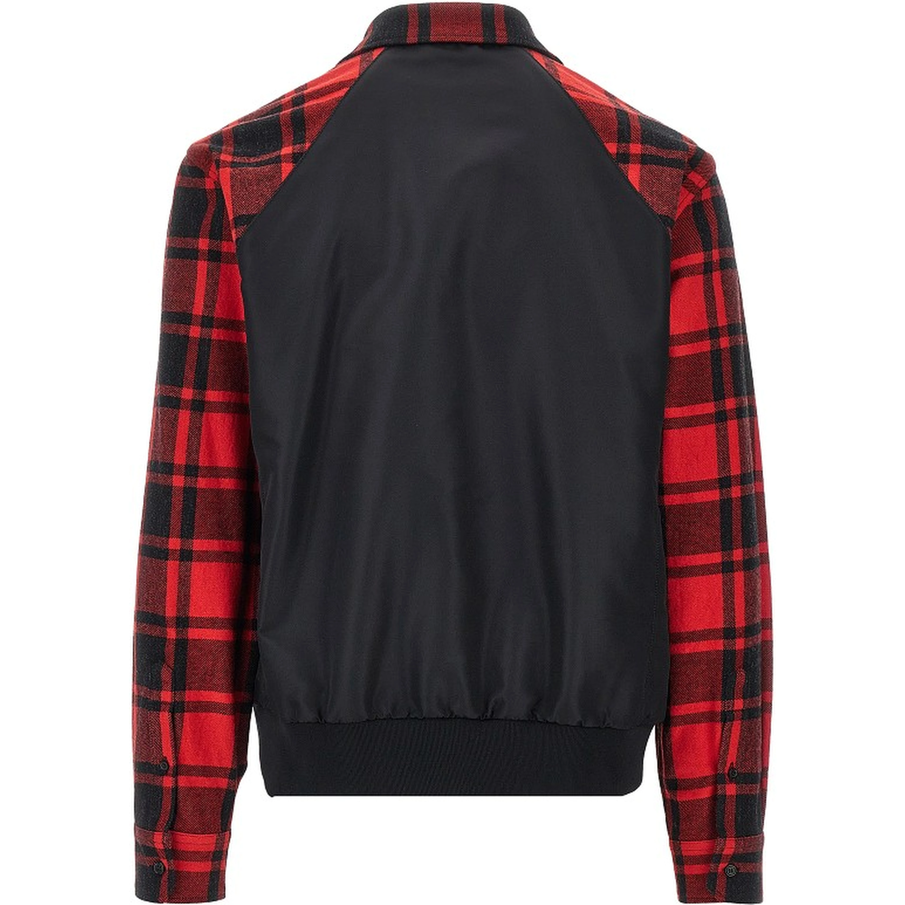 Nylon and flannel hybrid overshirt