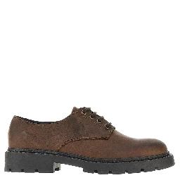 Leather lace-up shoes with vintage effect