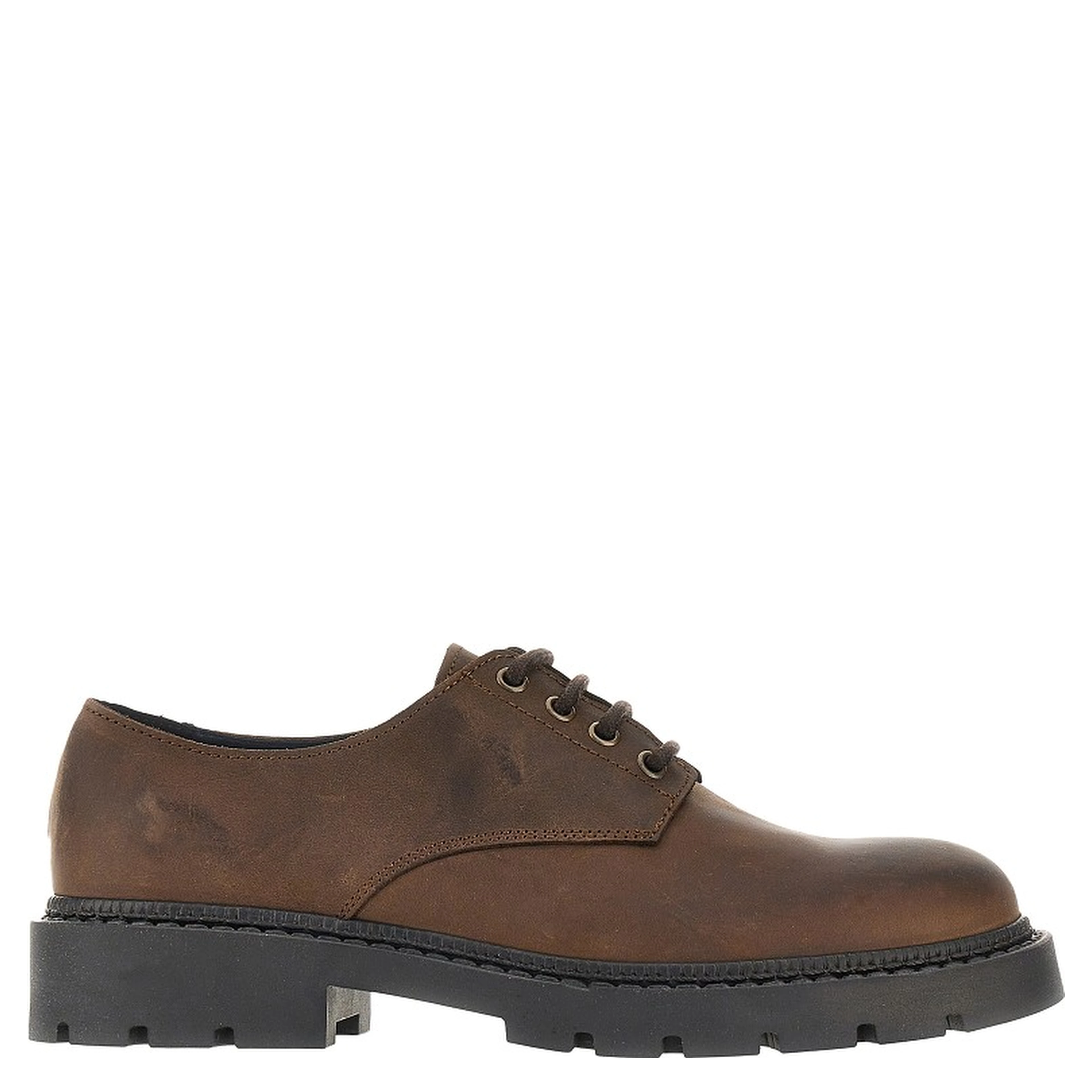 Leather lace-up shoes with vintage effect