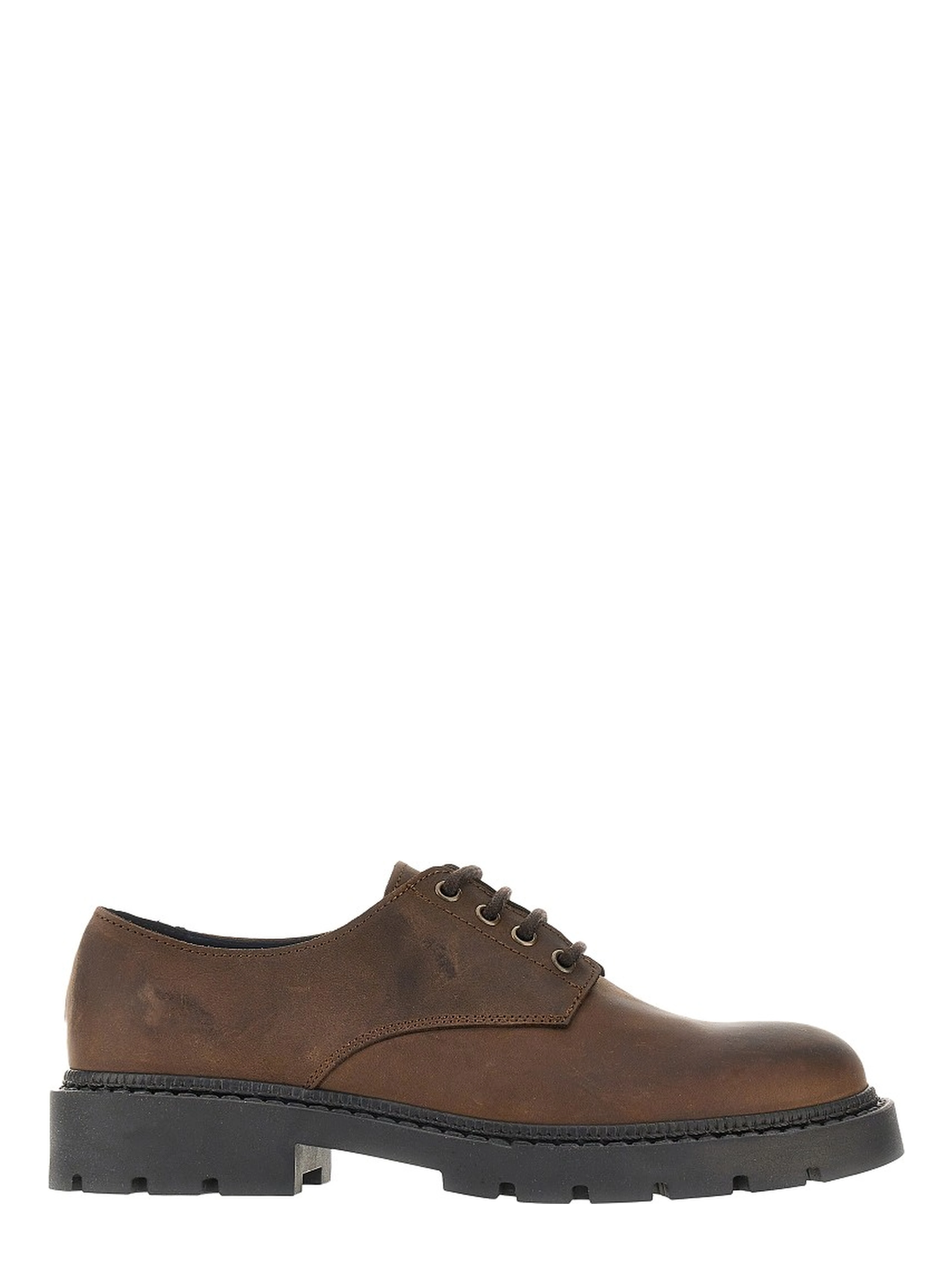 Leather lace-up shoes with vintage effect