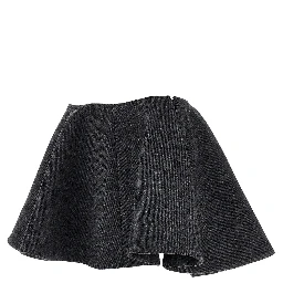 Wool-blend mini skirt