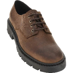 Leather lace-up shoes with vintage effect
