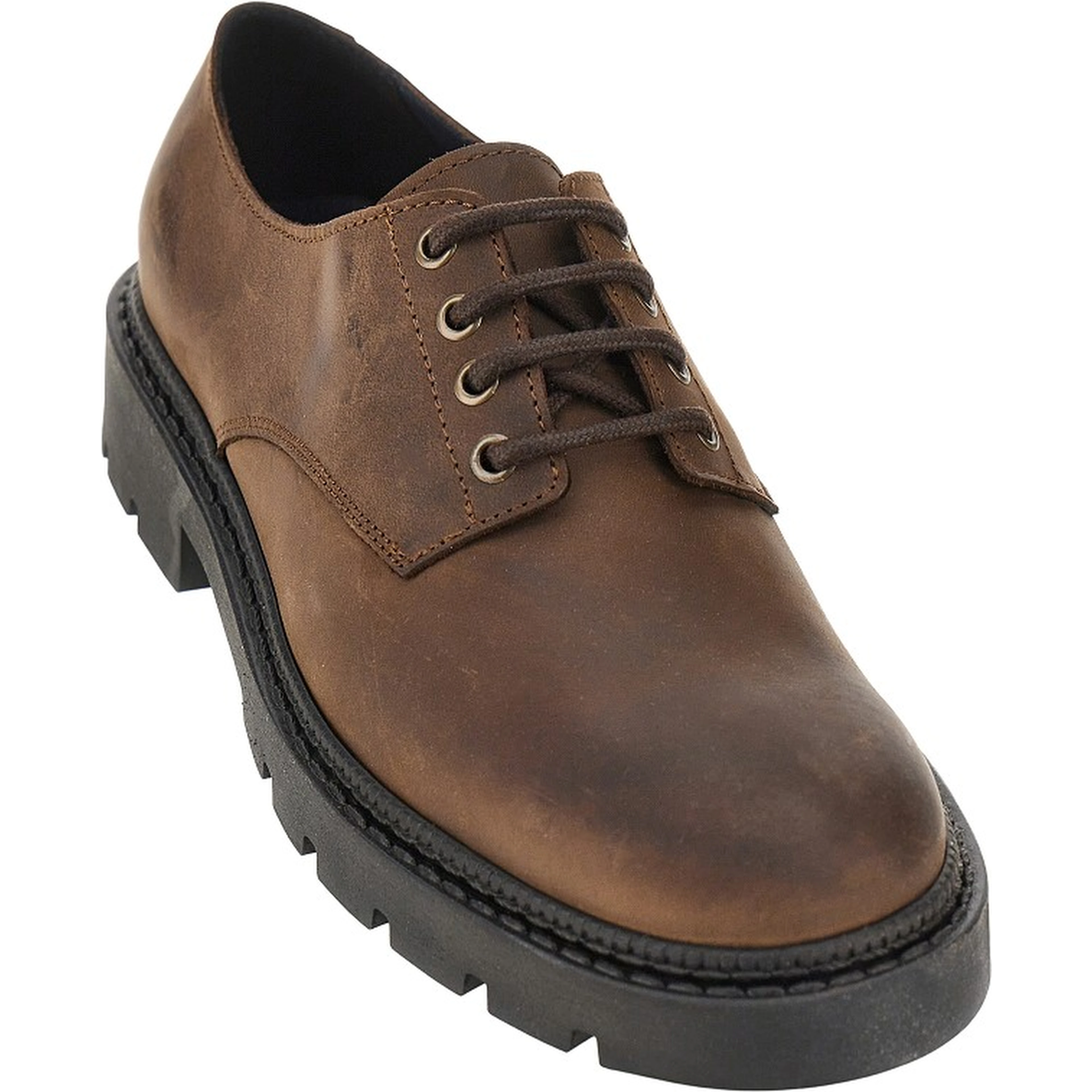 Leather lace-up shoes with vintage effect